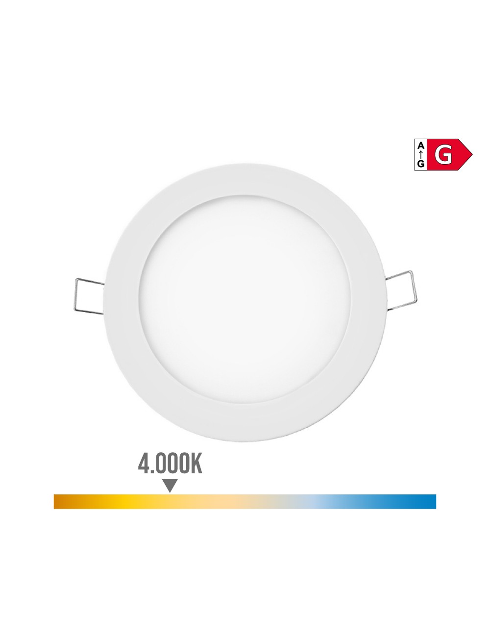 Mini downlight led empotrable redondo 6 w 4000 k luz día color blanco ø11,7 cm