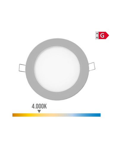 Mini downlight led empotrable redondo 6 w 4000 k luz dia color cromado ø11,7 cm