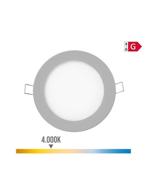 Mini downlight led empotrable redondo 6 w 4000 k luz dia color cromado ø11,7 cm