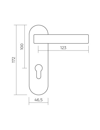 Manilla de nylon para puertas cortafuegos 172x46.5mm