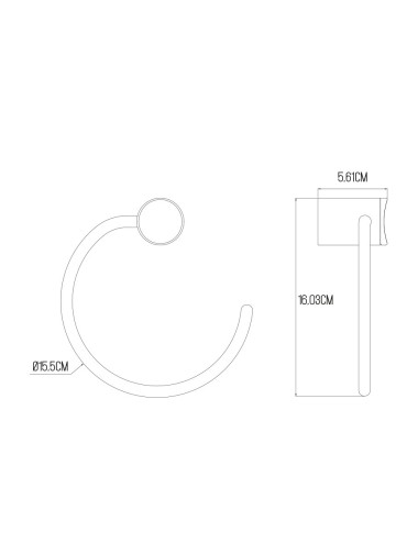 Toallero inoxidable ø15,5 x 5,61 x 16,03 cm