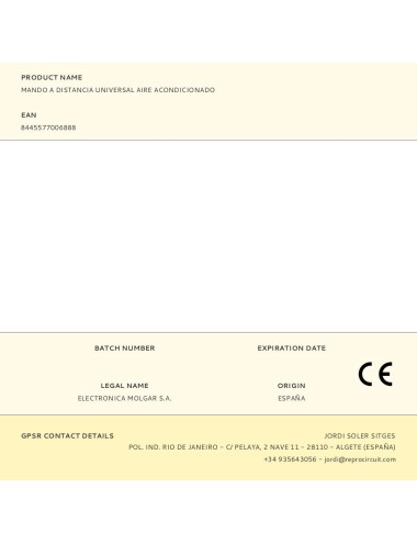 Mando a distancia universal aire acondicionado