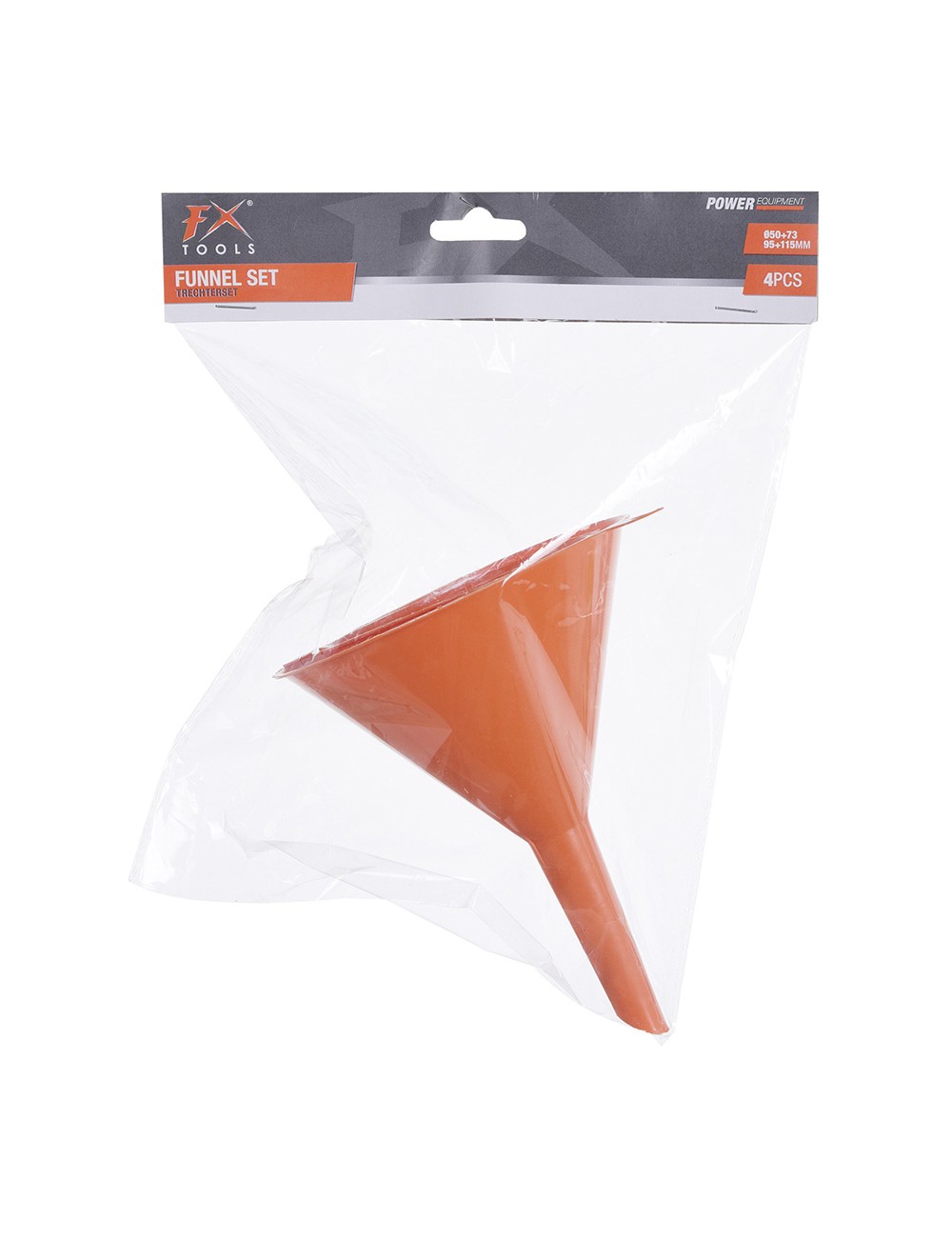 Set 4 embudos color naranja medidas: 5x8,5cm/7,2x11cm/10x14,5cm/12x16cm