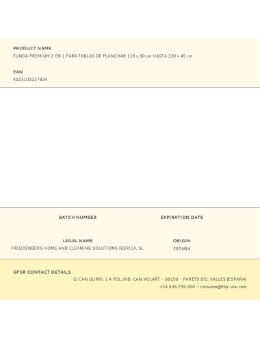 Funda premium 2 en 1 para tablas de planchar 110 x 30 cm hasta 130 x 45 cm