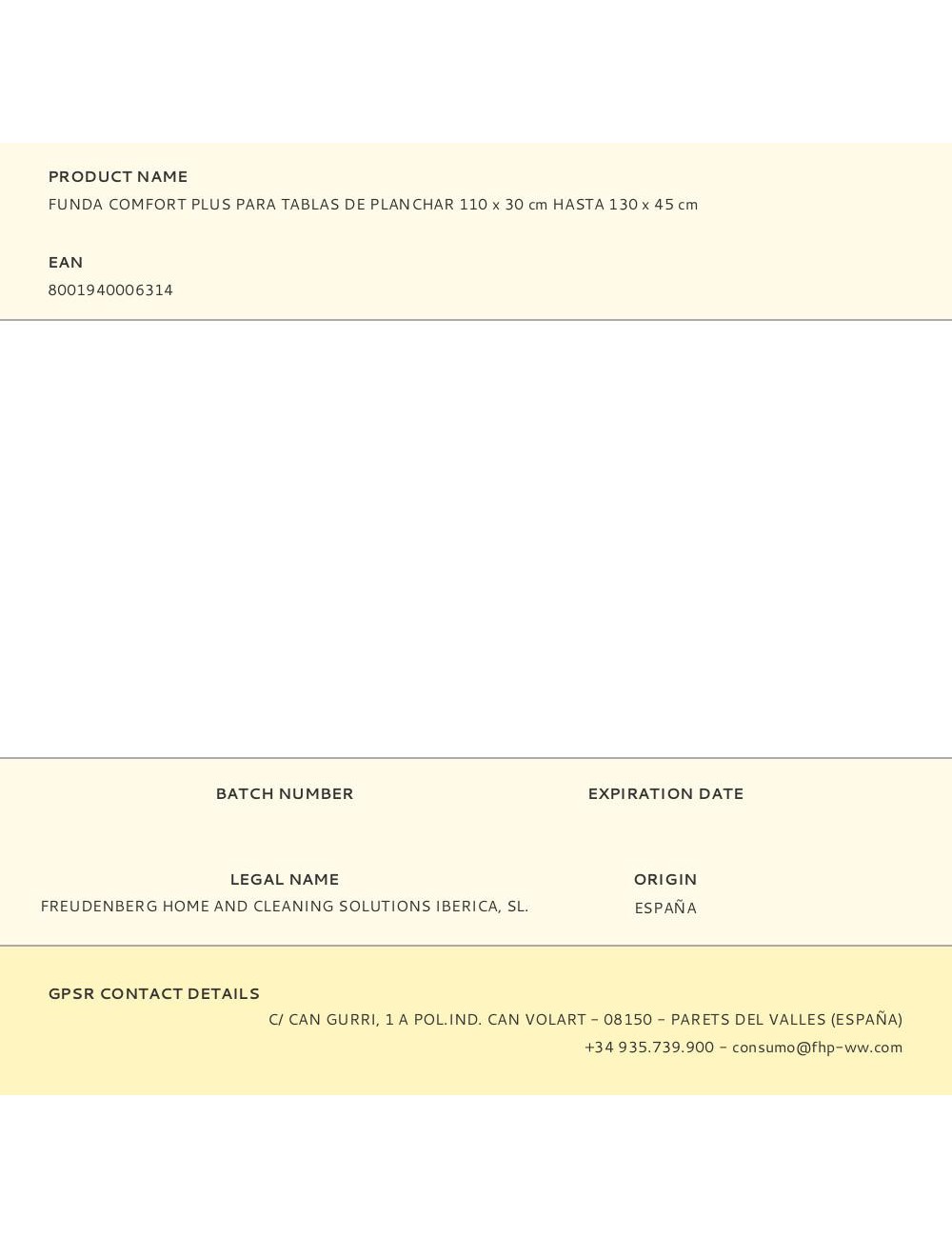 Funda comfort plus para tablas de planchar 110 x 30 cm hasta 130 x 45 cm