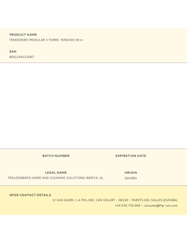 Tendedero modular 3 torre, tendido 30 m