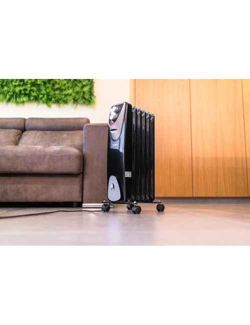 Radiador sin aceite 500 / 1000 / 1500 w con 8 elementos modelo black edition