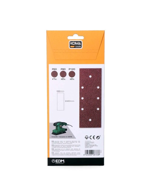 Lijas para lijadora orbital 08706, set 5 uds