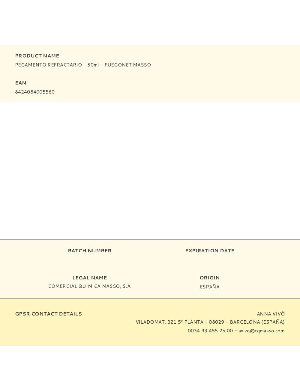 Adhesivo refractario 50 ml