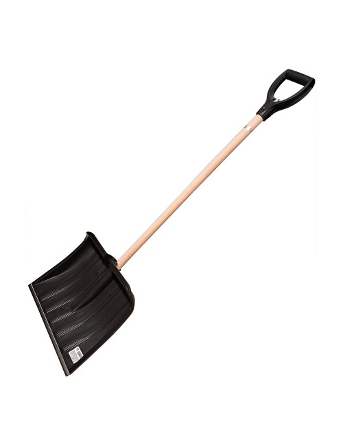 Pala de nieve de plastico y madera 40,5 x 32 x 121 cm