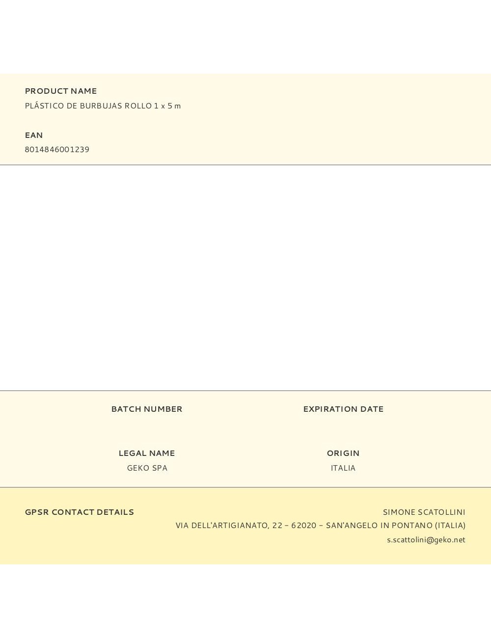 Plástico de burbujas rollo 1 x 5 m