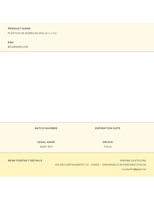 Plástico de burbujas rollo 1 x 5 m