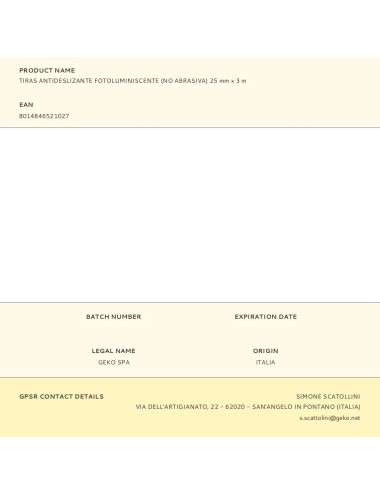 Tiras antideslizante fotoluminiscente (no abrasiva) 25 mm x 3 m