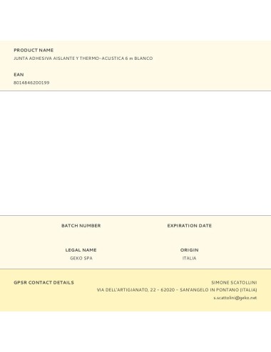 Junta adhesiva aislante y thermo-acústica 6 m blanco