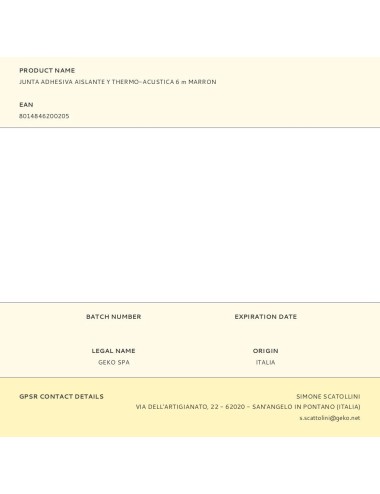 Junta adhesiva aislante y thermo-acústica 6 m marrón