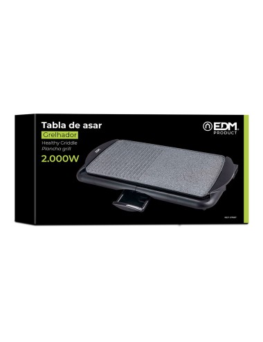 Tabla de asar efecto piedra 2000 w 61,5 x 31 x 8 cm