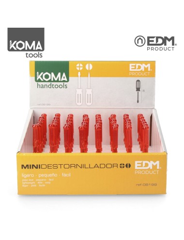 Destornilladores mini 85 mm, expositor 48 uds