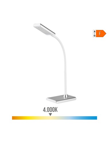 Flexo led 7 w 400 lm 4000 k color plata 13 x 9 x 33 cm