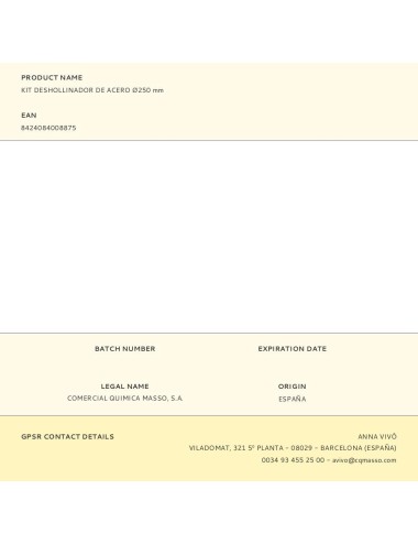 Kit deshollinador de acero ø250 mm