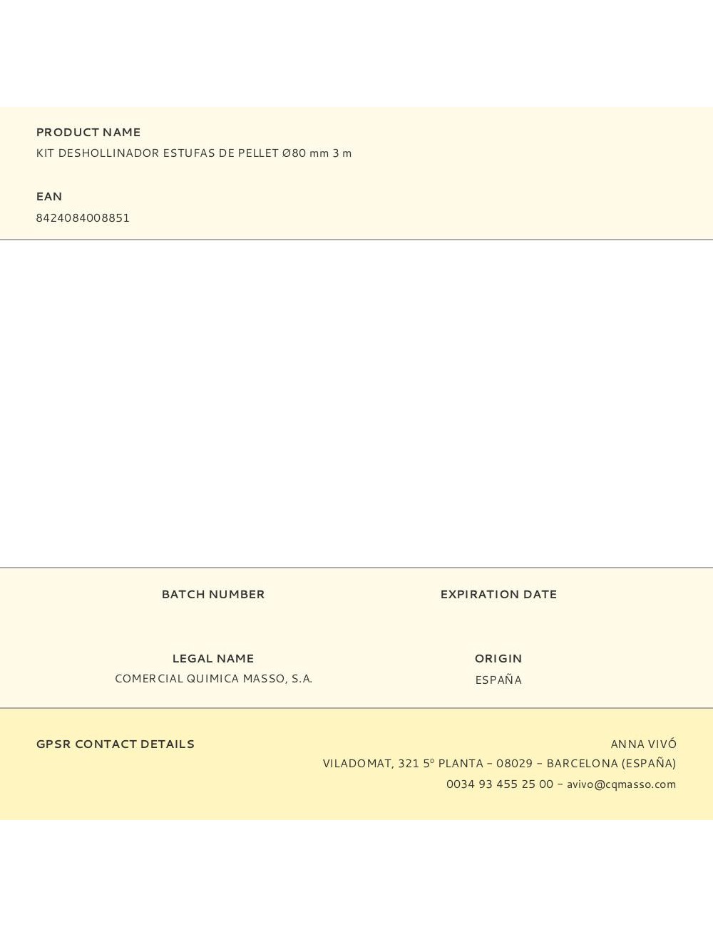 Kit deshollinador estufas de pellet ø80 mm 3 m