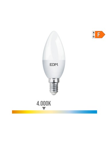 Bombilla vela led e14 7 w 600 lm 4000 k luz dia ø3,5 x 10,7 cm
