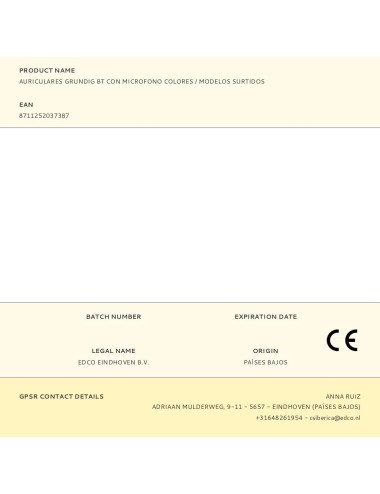 Auriculares grundig bt con microfono colores / modelos surtidos