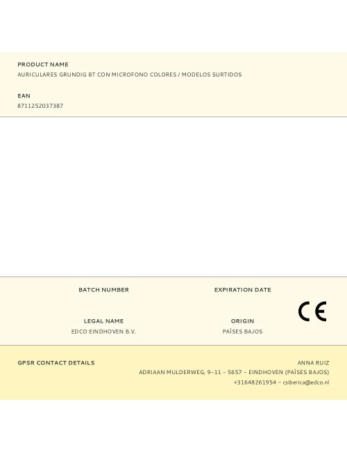 Auriculares grundig bt con microfono colores / modelos surtidos