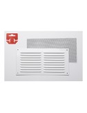 Rejilla con mosquitera. aluminio 0.6 blanco lacado 200x100mm (g)