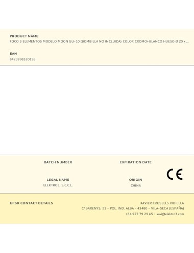 Foco 3 elementos modelo moon gu-10 (bombilla no incluida) color cromo+blanco hueso ø 20 x 12,6 cm