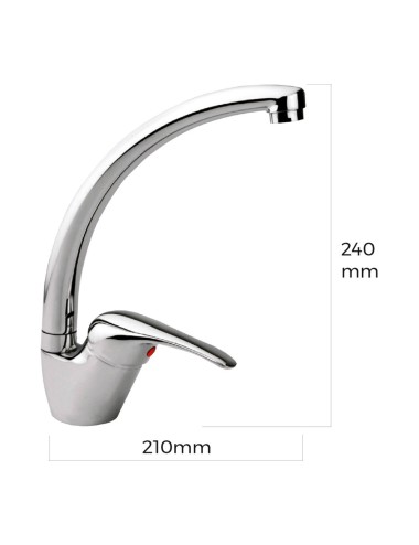 Grifo monomando de cocina caño alto serie saona