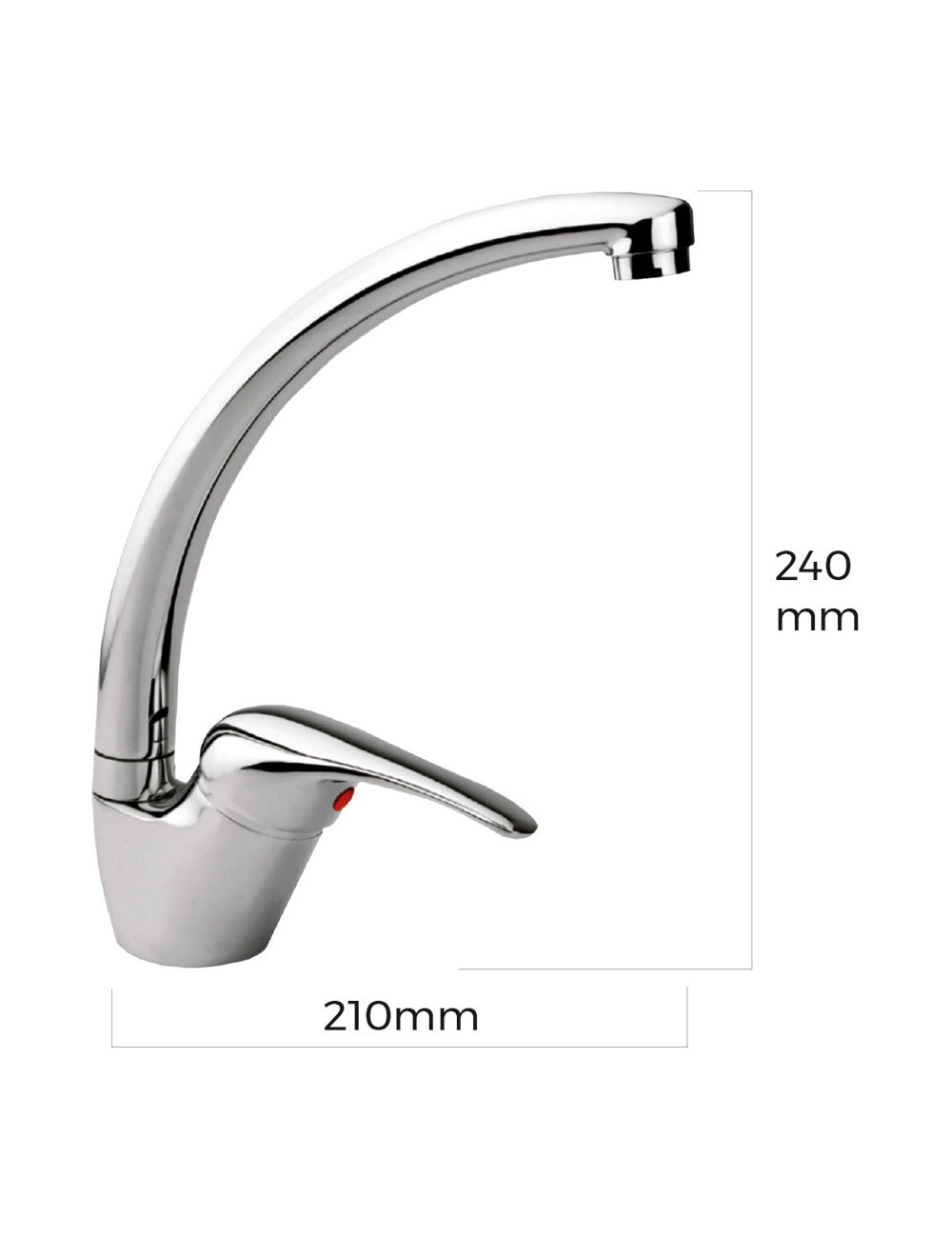 Grifo monomando de cocina caño alto serie saona