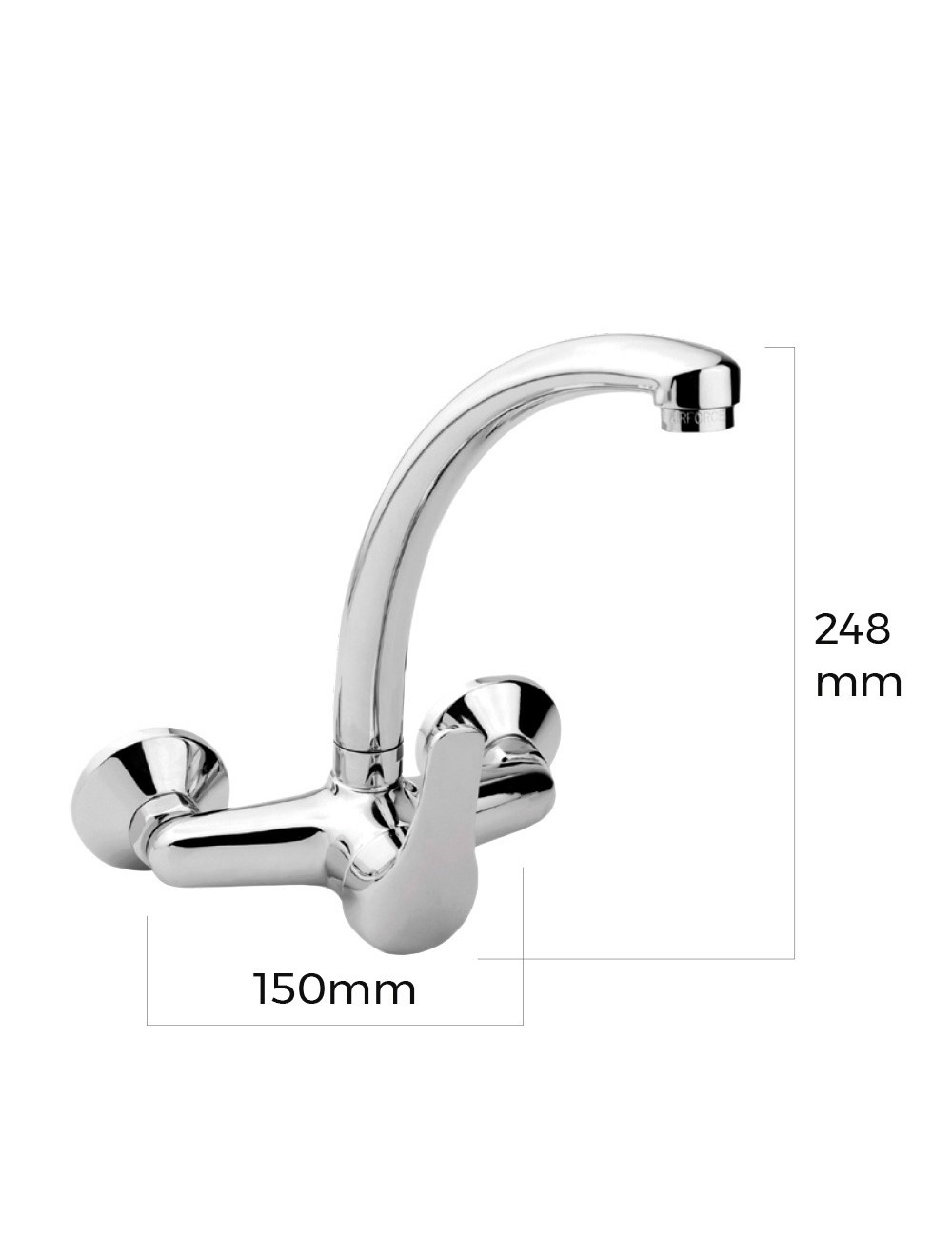 Grifo monomando de cocina caño alto empotrado serie saona