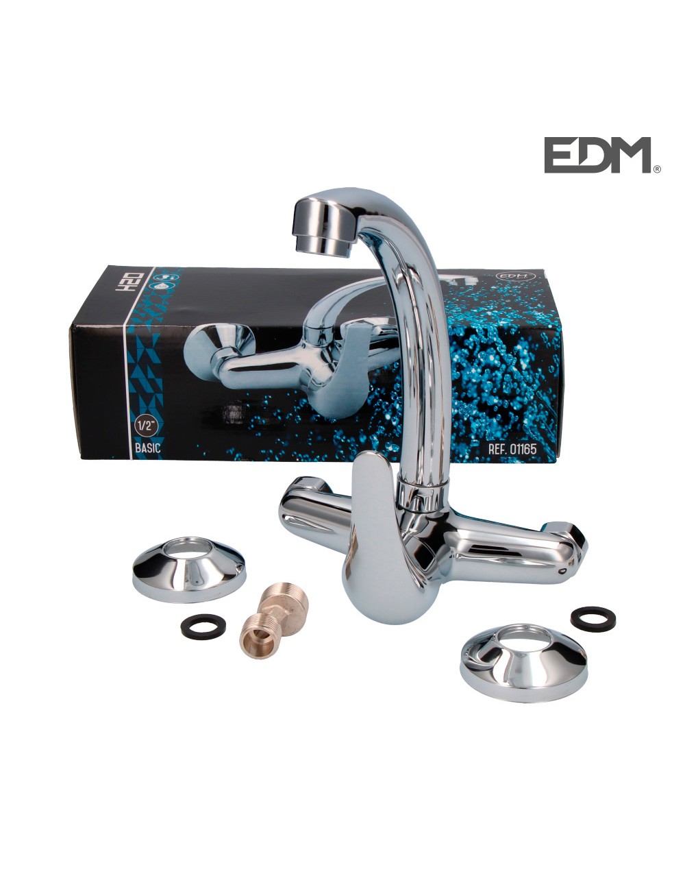 Grifo monomando de cocina caño alto empotrado serie saona