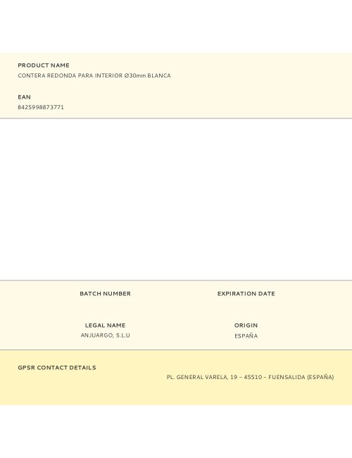 Contera redonda para interior ø30mm blanca