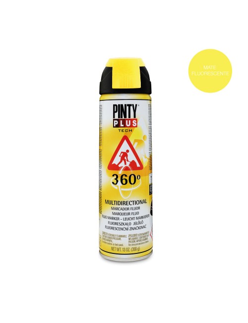 Pintura en spray tech 650 cc marcador 360° amarillo t146