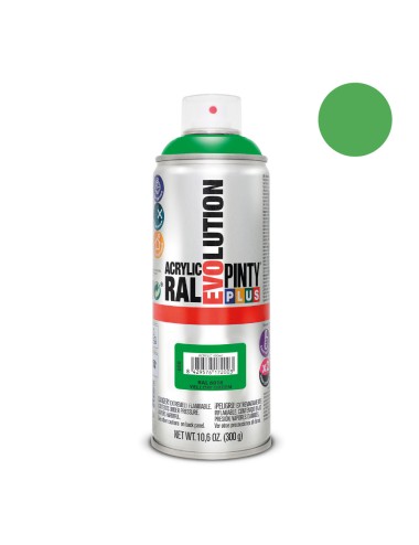 Pintura acrílica spray evolution 520 cc ral 6018 yellow green 300 g