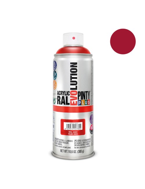 Pintura acrílica spray evolution 520 cc ral 3003 ruby red 300 g