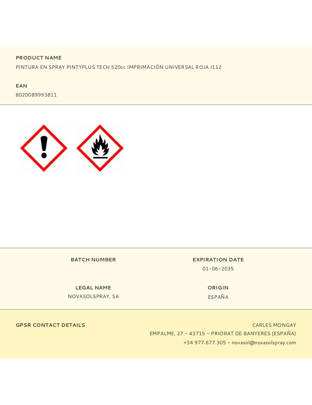 Spray imprimación ral 3009 oxide red 520cc i112 300 g