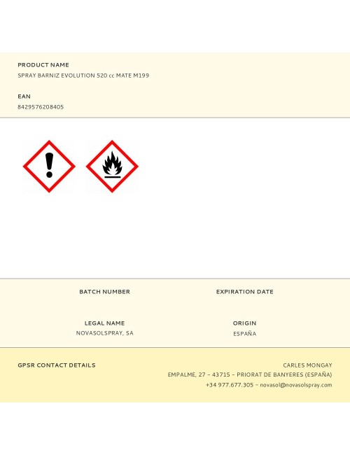 Spray barniz evolution 520 cc mate m199