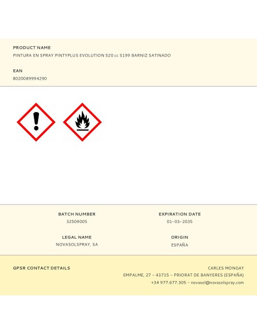 Spray barniz evolution 520 cc satinado s199