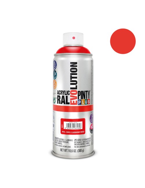 Pintura acrílica spray evolution 520 cc ral 3002 carmine red 300 g