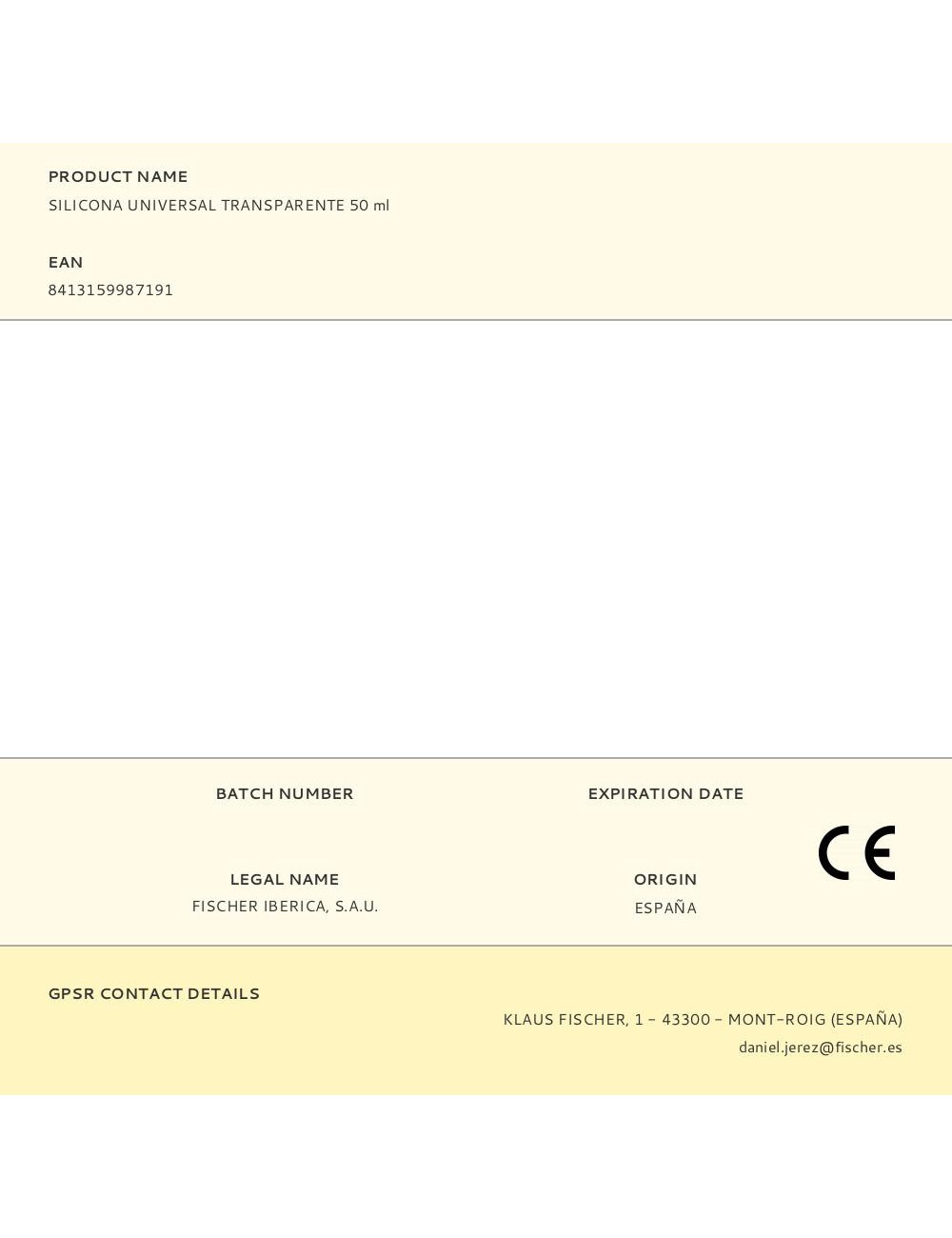 Silicona universal transparente 50 ml