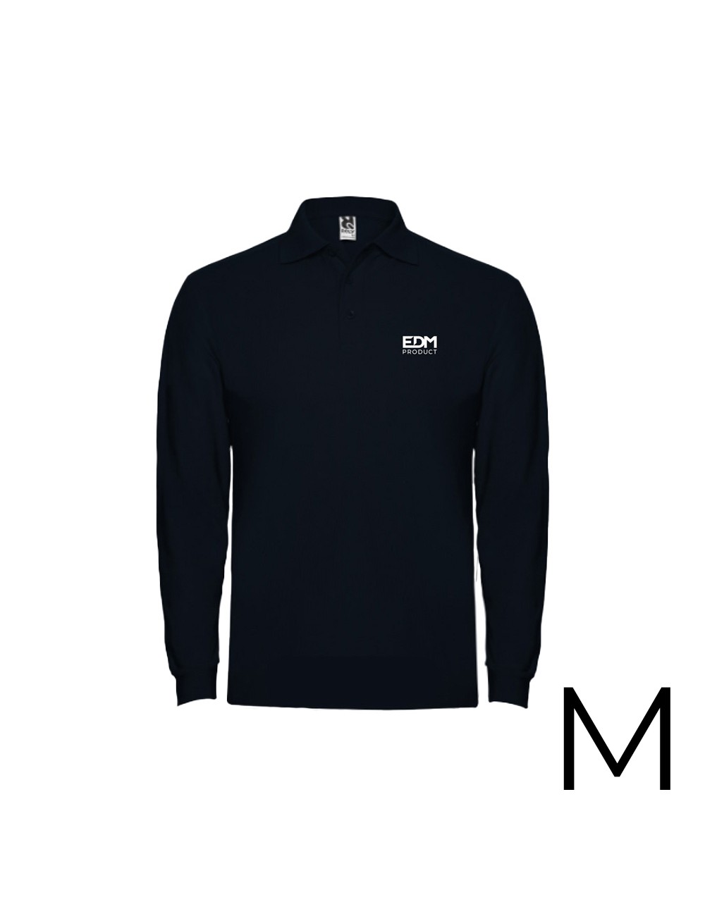 Polo negro manga larga talla-m 65% poliéster 35% algodon