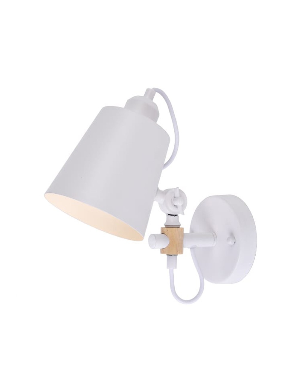 Aplique de pared metalico e27 60 w color blanco 25 x 27 cm