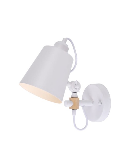 Aplique de pared metalico e27 60 w color blanco 25 x 27 cm