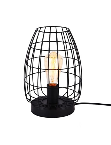 Lámpara de mesa metalica e27 60w color negro ø20 x 27,5 cm