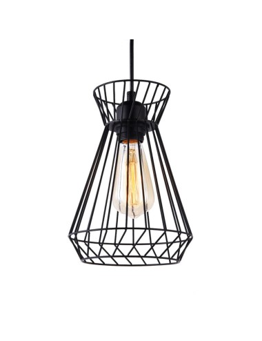 Lámpara de techo metalica e27 60w color negro ø19 x 26 x 130 cm