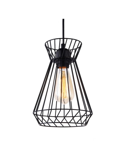 Lámpara de techo metalica e27 60w color negro ø19 x 26 x 130 cm