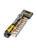 Juego (12 pcs.) de bocallaves y accesorios de 3/8" cromo vanadio ek510 mota