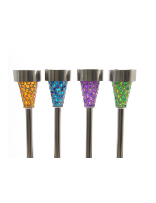 Estaca solar mosaico exterior 39cm colores / modelos surtidos